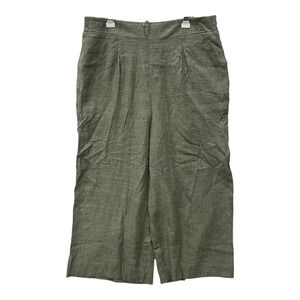 Ella Moss Linen Blend Casual Pants Women's XL Green Wide Leg Pockets Boho Resort